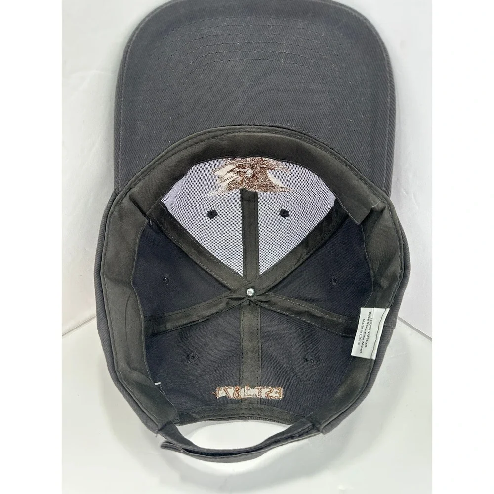Eagle Rifle Dark Gray Embroidered Cap EST 1871 Men OSFM Cotton
